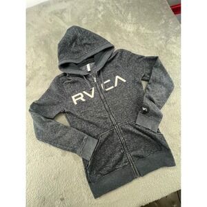 RVCA Speckled Heather Grey Full Zip Hoodie Sweatshirt Womens XS‎